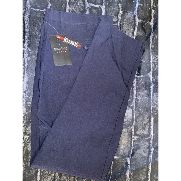 Galaxy by Harvic Men's Super Stretch Slim Fit Chino Pants, Navy, Size 36x30, NWT - Picture 3 of 4